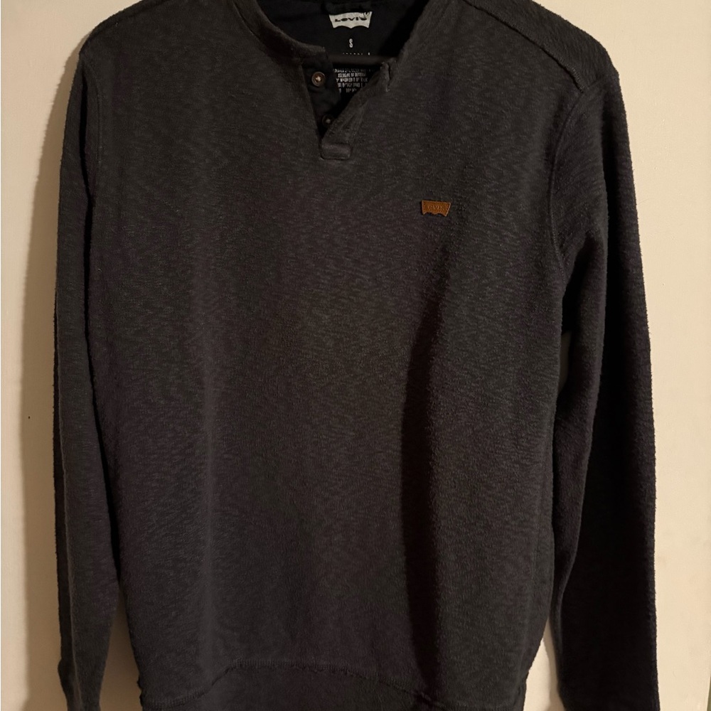 Men's Navy Henley Sweater